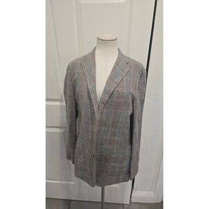 Hickey Freeman Weightless Linen Wool Sport Coat – Glen Plaid – 38R